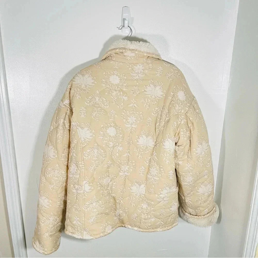 NEW Tularosa Isobel Jacket Beige Ivory Jaipur Sherpa - Picture 9 of 11